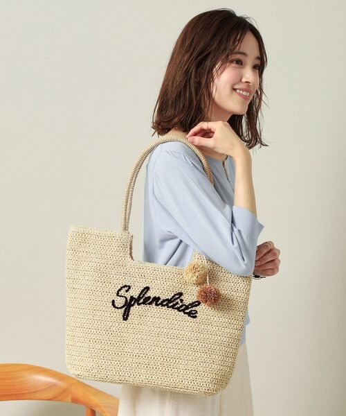 ITS'DEMO / イッツデモ トートバッグ | チャーム付ロゴ刺繍雑材トート | 詳細5