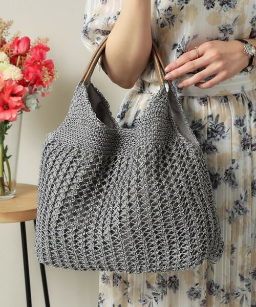 ITS'DEMO / イッツデモ トートバッグ | コード編みラウンドトート(グレー(012))