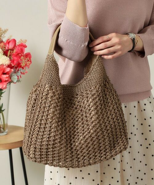 ITS'DEMO / イッツデモ トートバッグ | コード編みラウンドトート(グレージュ(050))