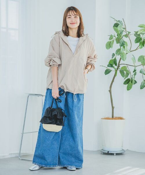 ITS'DEMO / イッツデモ ショルダーバッグ | 雑材フリルコンビ巾着ショルダー | 詳細1