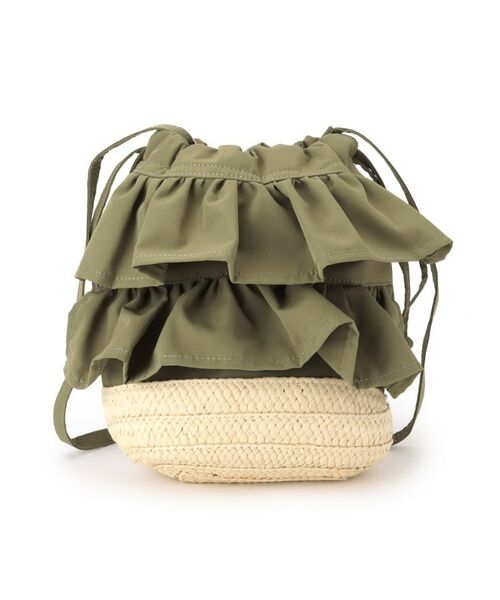 ITS'DEMO / イッツデモ ショルダーバッグ | 雑材フリルコンビ巾着ショルダー | 詳細10