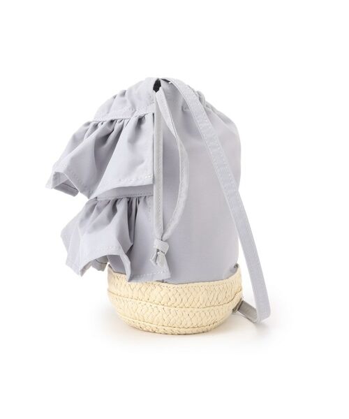 ITS'DEMO / イッツデモ ショルダーバッグ | 雑材フリルコンビ巾着ショルダー | 詳細12