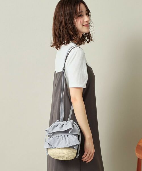 ITS'DEMO / イッツデモ ショルダーバッグ | 雑材フリルコンビ巾着ショルダー | 詳細3