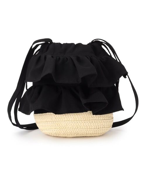 ITS'DEMO / イッツデモ ショルダーバッグ | 雑材フリルコンビ巾着ショルダー | 詳細9