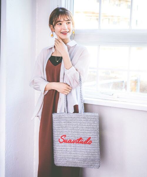 ITS'DEMO / イッツデモ トートバッグ | 雑材サガラ刺繍フラットトート | 詳細18