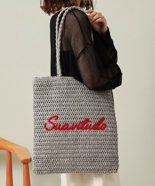 ITS'DEMO/イッツデモ 雑材サガラ刺繍フラットトート グレー(012) 00(フリーサイズ) ITS'DEMO/イッツデモ 雑材サガラ刺繍フラットトート グレー(012) 00(フリーサイズ)