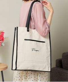 ITS'DEMO / イッツデモ トートバッグ | 【推し活／A4対応】合皮パイピングキャンバストート