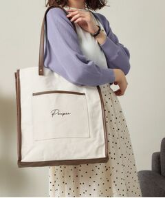 ITS'DEMO / イッツデモ トートバッグ | 【推し活／A4対応】合皮パイピングキャンバストート