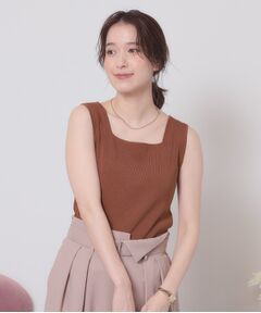 ITS'DEMO / イッツデモ キャミソール・チューブトップ | 【手洗い可】ニットスクエアタンク