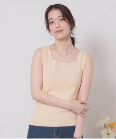 ITS'DEMO / イッツデモ キャミソール・チューブトップ | 【手洗い可】ニットスクエアタンク