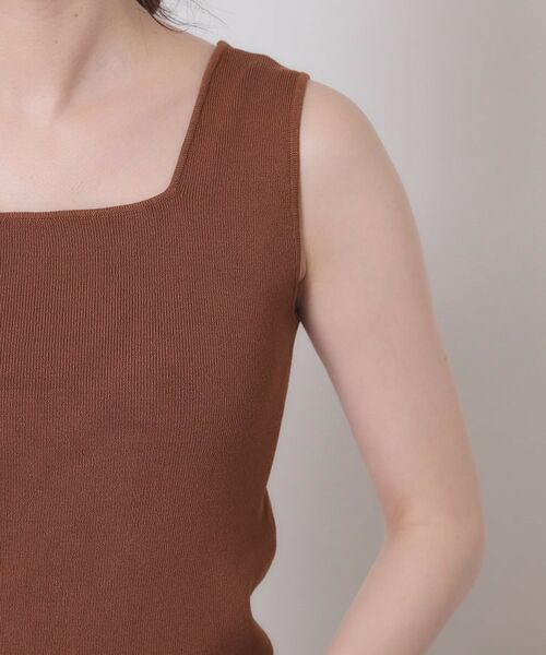 ITS'DEMO / イッツデモ キャミソール・チューブトップ | 【手洗い可】ニットスクエアタンク | 詳細18