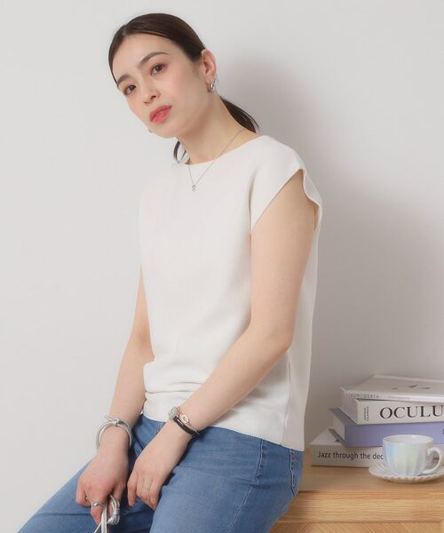 ITS'DEMO / イッツデモ ニット・セーター | 【清涼感／洗濯機OK】フレンチスリーブニット | 詳細4