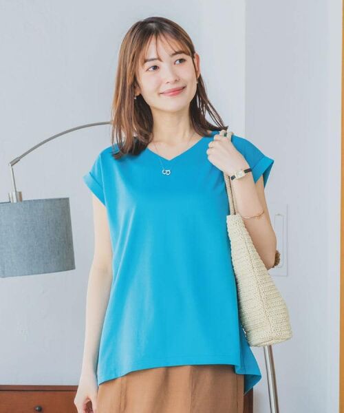 ITS'DEMO / イッツデモ カットソー | 【吸水速乾／洗濯機OK／洗濯後しわになりにくい】カットミラノVネックプルオーバー | 詳細1