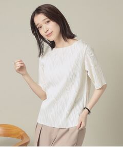 ITS'DEMO / イッツデモ カットソー | 【洗濯機OK】ジャカード5分袖プルオーバー