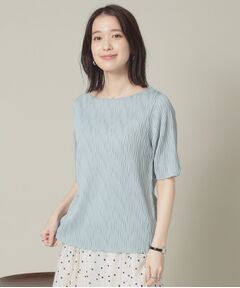 ITS'DEMO / イッツデモ カットソー | 【洗濯機OK】ジャカード5分袖プルオーバー