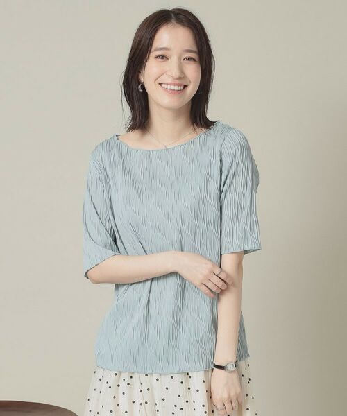 ITS'DEMO / イッツデモ カットソー | 【洗濯機OK】ジャカード5分袖プルオーバー | 詳細13