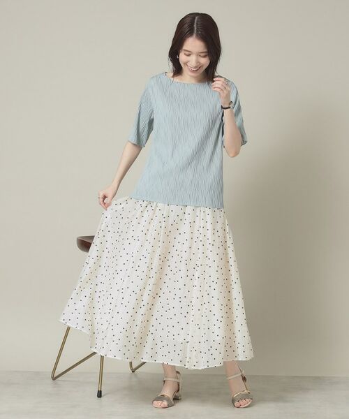 ITS'DEMO / イッツデモ カットソー | 【洗濯機OK】ジャカード5分袖プルオーバー | 詳細14