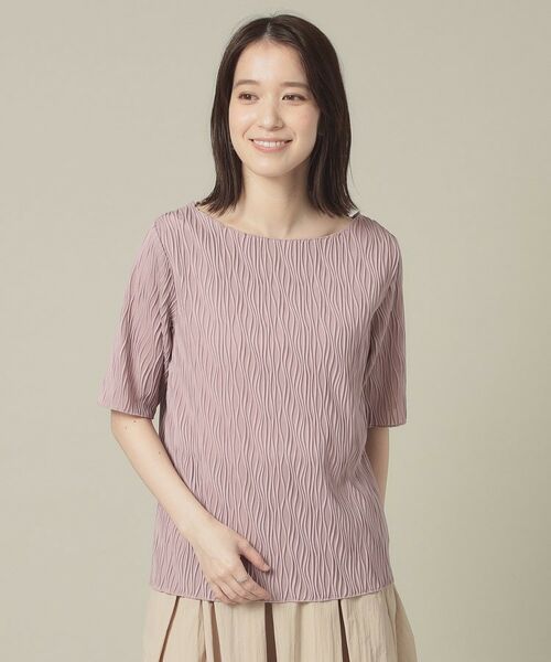 ITS'DEMO / イッツデモ カットソー | 【洗濯機OK】ジャカード5分袖プルオーバー | 詳細17