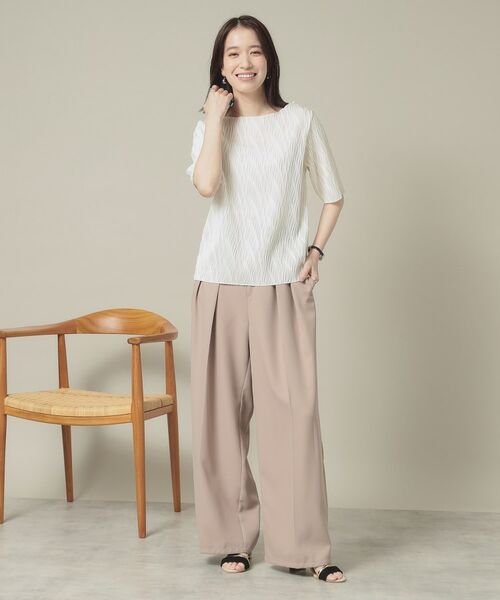 ITS'DEMO / イッツデモ カットソー | 【洗濯機OK】ジャカード5分袖プルオーバー | 詳細2