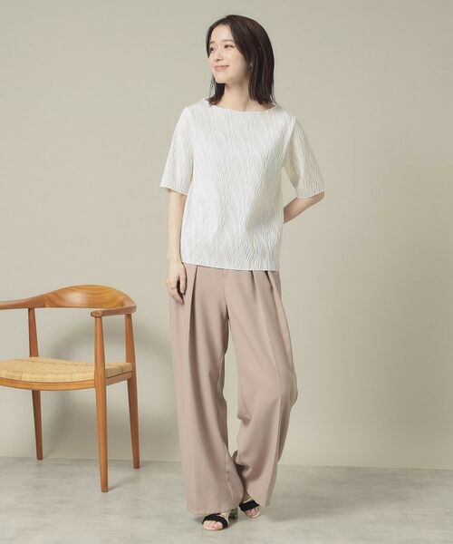 ITS'DEMO / イッツデモ カットソー | 【洗濯機OK】ジャカード5分袖プルオーバー | 詳細3