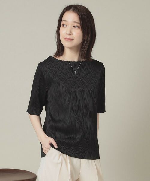 ITS'DEMO / イッツデモ カットソー | 【洗濯機OK】ジャカード5分袖プルオーバー | 詳細5