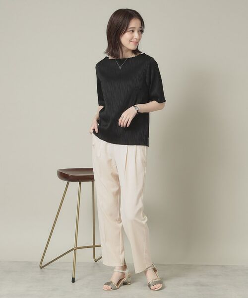 ITS'DEMO / イッツデモ カットソー | 【洗濯機OK】ジャカード5分袖プルオーバー | 詳細7