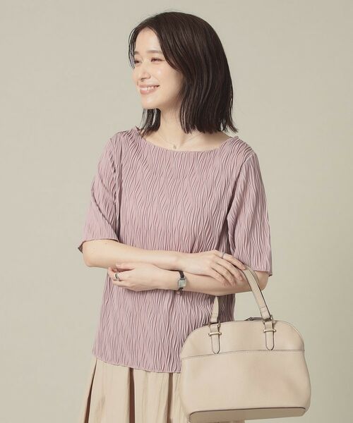 ITS'DEMO / イッツデモ カットソー | 【洗濯機OK】ジャカード5分袖プルオーバー | 詳細9