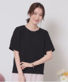 ITS'DEMO / イッツデモ カットソー | 【手洗い可】ふくれジャカードプルオーバー