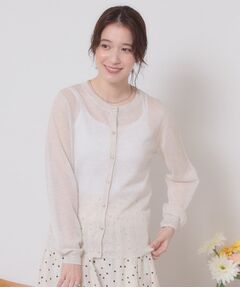 ITS'DEMO / イッツデモ カーディガン・ボレロ | 【定番人気／手洗い可／M・L展開】ラメクルーカーデ