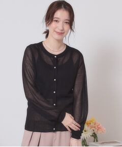 ITS'DEMO / イッツデモ カーディガン・ボレロ | 【定番人気／手洗い可／M・L展開】ラメクルーカーデ