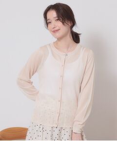 ITS'DEMO / イッツデモ カーディガン・ボレロ | 【定番人気／手洗い可／M・L展開】ラメクルーカーデ