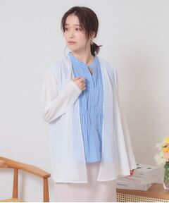 ITS'DEMO / イッツデモ カーディガン・ボレロ | 【手洗い可】異素材切替着流しカーディガン