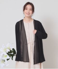 ITS'DEMO / イッツデモ カーディガン・ボレロ | 【手洗い可】異素材切替着流しカーディガン