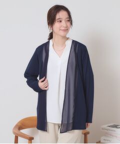 ITS'DEMO / イッツデモ カーディガン・ボレロ | 【手洗い可】異素材切替着流しカーディガン