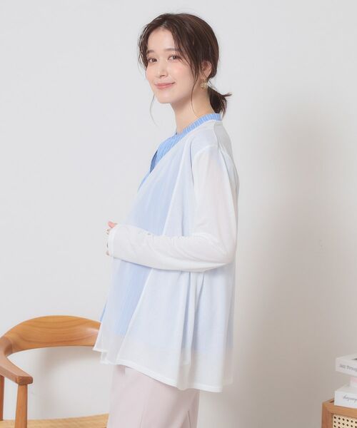 ITS'DEMO / イッツデモ カーディガン・ボレロ | 【手洗い可】異素材切替着流しカーディガン | 詳細1