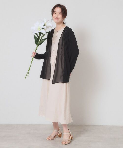 ITS'DEMO / イッツデモ カーディガン・ボレロ | 【手洗い可】異素材切替着流しカーディガン | 詳細10