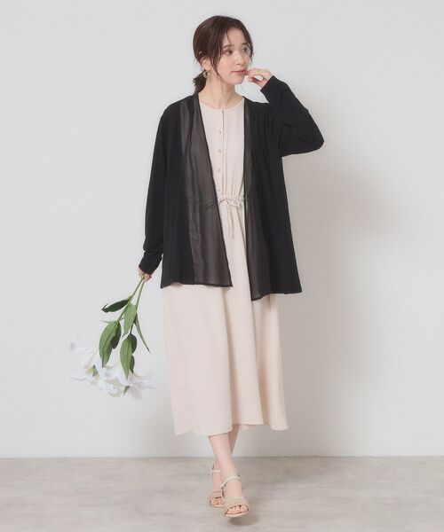 ITS'DEMO / イッツデモ カーディガン・ボレロ | 【手洗い可】異素材切替着流しカーディガン | 詳細11