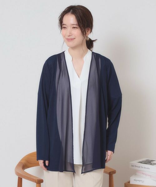 ITS'DEMO / イッツデモ カーディガン・ボレロ | 【手洗い可】異素材切替着流しカーディガン | 詳細17