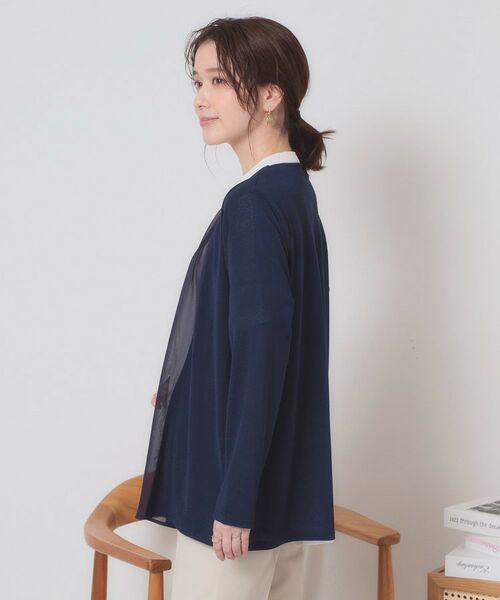 ITS'DEMO / イッツデモ カーディガン・ボレロ | 【手洗い可】異素材切替着流しカーディガン | 詳細18