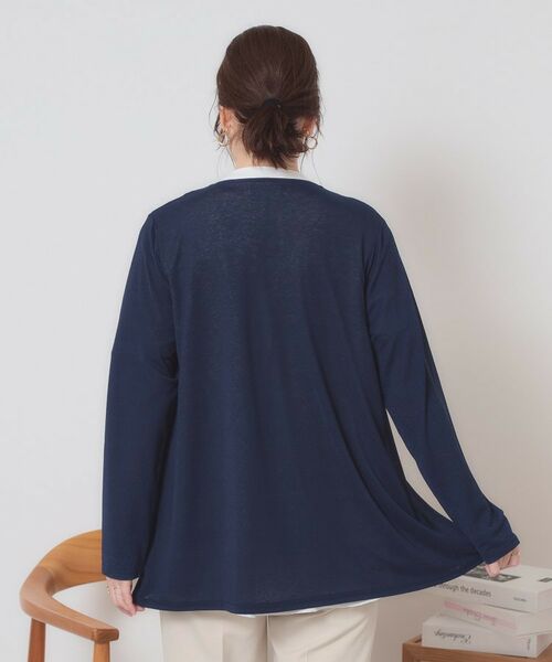 ITS'DEMO / イッツデモ カーディガン・ボレロ | 【手洗い可】異素材切替着流しカーディガン | 詳細19