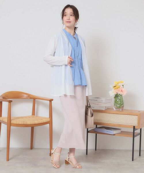 ITS'DEMO / イッツデモ カーディガン・ボレロ | 【手洗い可】異素材切替着流しカーディガン | 詳細2