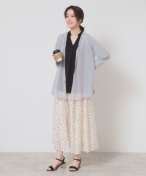 ITS'DEMO / イッツデモ カーディガン・ボレロ | 【手洗い可】異素材切替着流しカーディガン | 詳細7