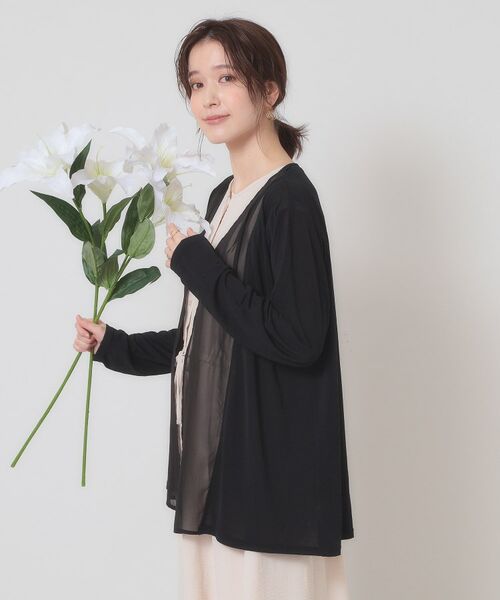 ITS'DEMO / イッツデモ カーディガン・ボレロ | 【手洗い可】異素材切替着流しカーディガン | 詳細9