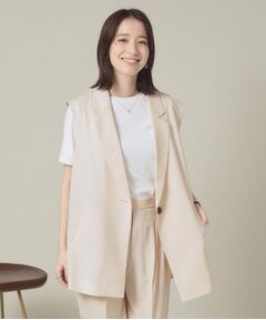 ITS'DEMO / イッツデモ ベスト | 【手洗い可】麻調メッシュジレ