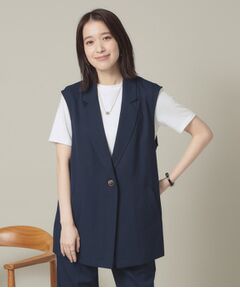 ITS'DEMO / イッツデモ ベスト | 【手洗い可】麻調メッシュジレ