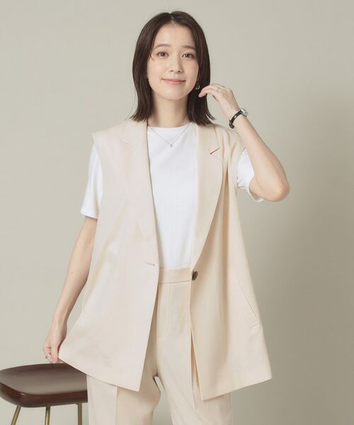 ITS'DEMO / イッツデモ ベスト | 【手洗い可】麻調メッシュジレ | 詳細1