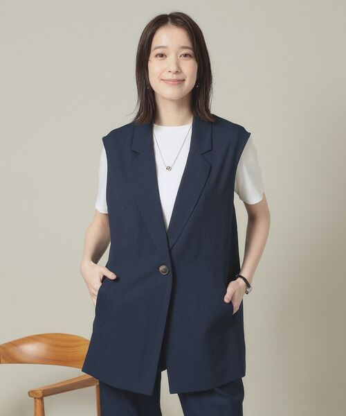 ITS'DEMO / イッツデモ ベスト | 【手洗い可】麻調メッシュジレ | 詳細5