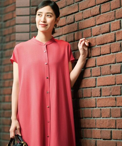 ITS'DEMO / イッツデモ ミニ丈・ひざ丈ワンピース | 【UVケア／吸水速乾／洗濯機OK／冷感】麻調合繊前開きワンピース＜ラク服シリーズ＞ | 詳細27
