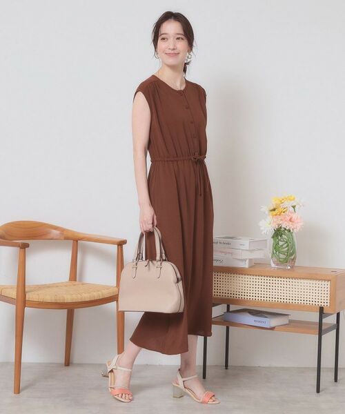 ITS'DEMO / イッツデモ ロング・マキシ丈ワンピース | 【接触冷感／吸水速乾／洗濯機OK】イージーケアドロストワンピース＜ラク服シリーズ＞ | 詳細8