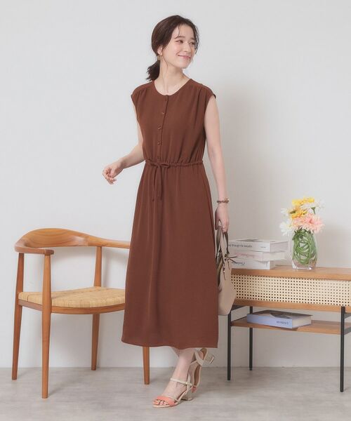 ITS'DEMO / イッツデモ ロング・マキシ丈ワンピース | 【接触冷感／吸水速乾／洗濯機OK】イージーケアドロストワンピース＜ラク服シリーズ＞ | 詳細9